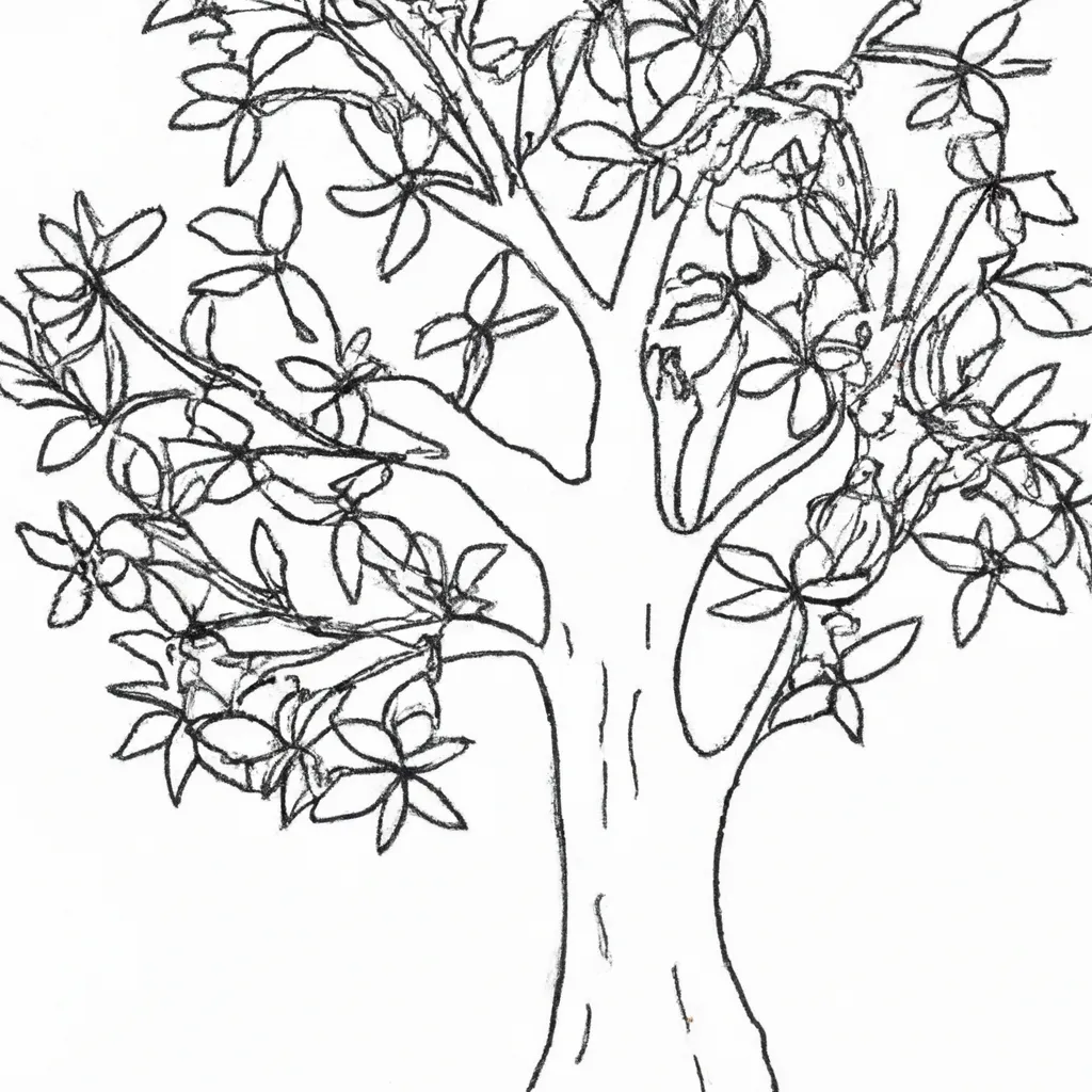 desenhos arvore nogueira imprimir colorir 4