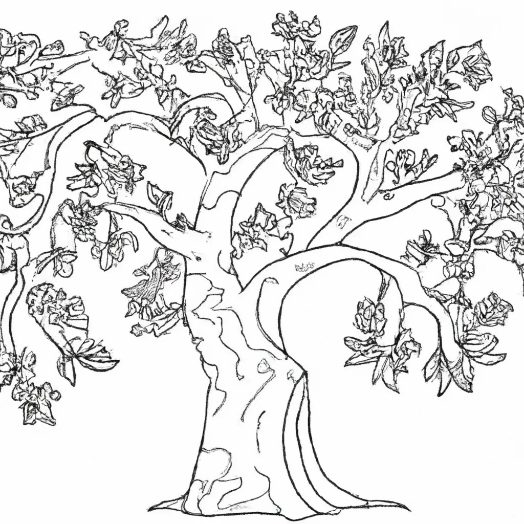 desenhos arvore nogueira imprimir colorir 13