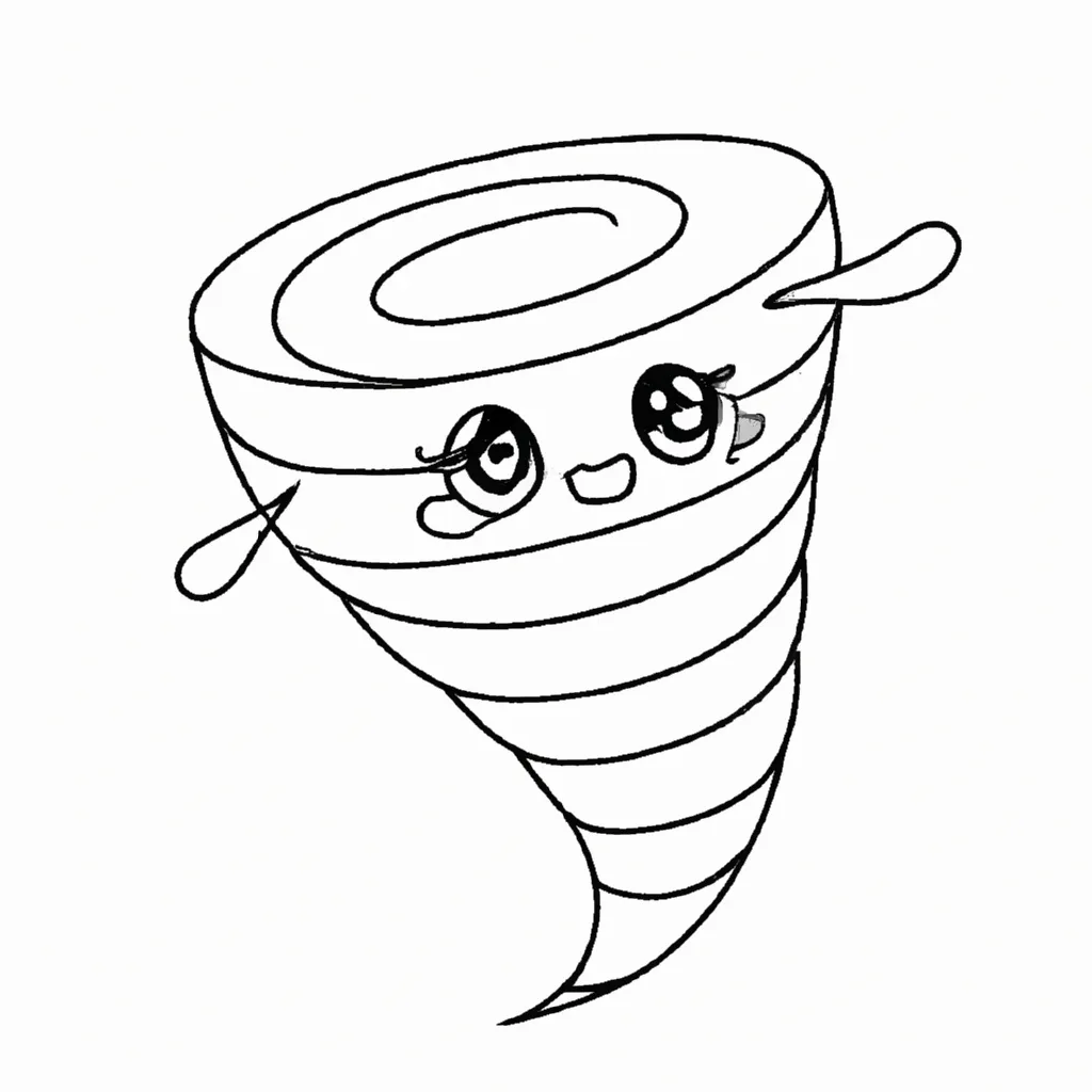 desenhos tornado kawaii imprimir colorir 2