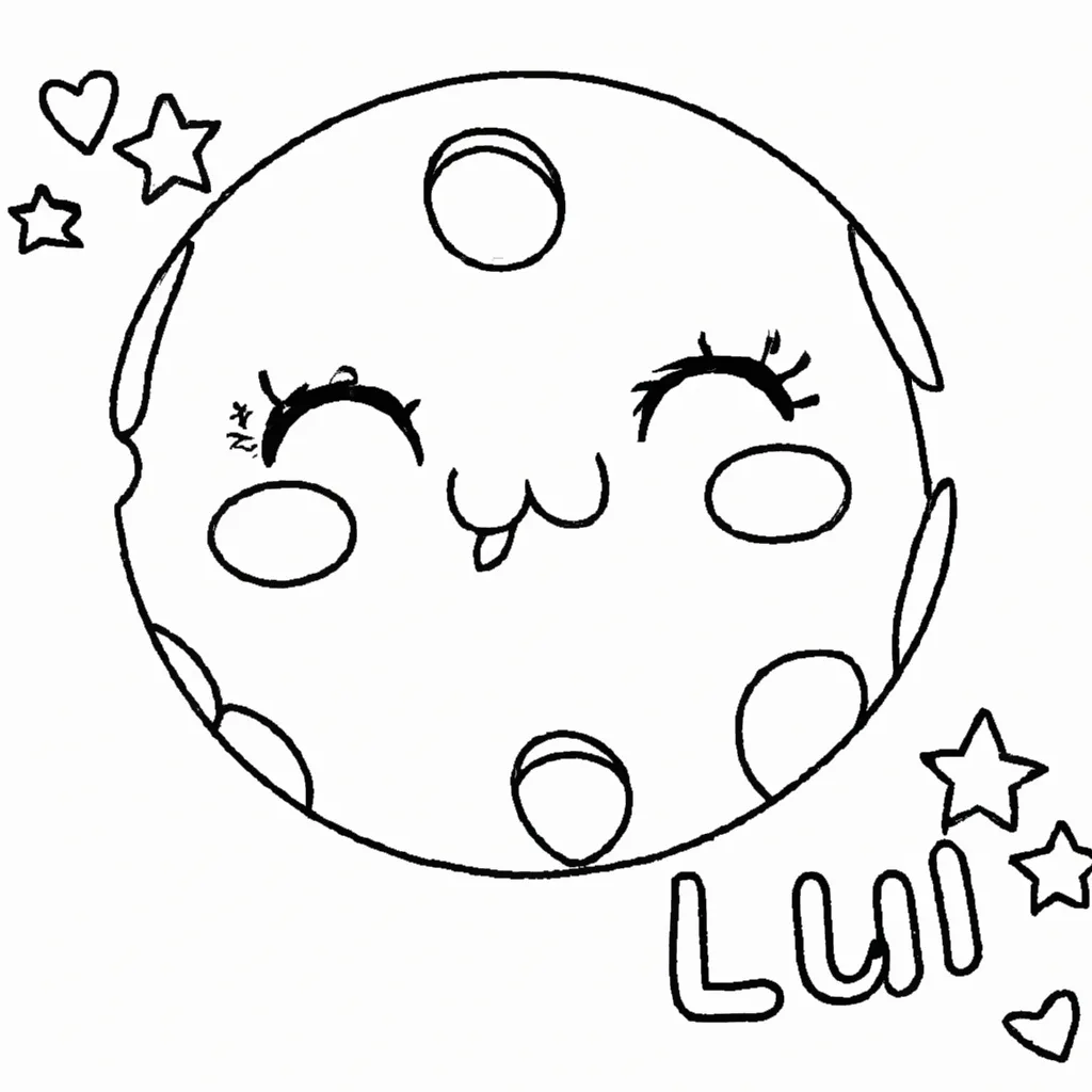 desenhos lua kawaii imprimir colorir 1