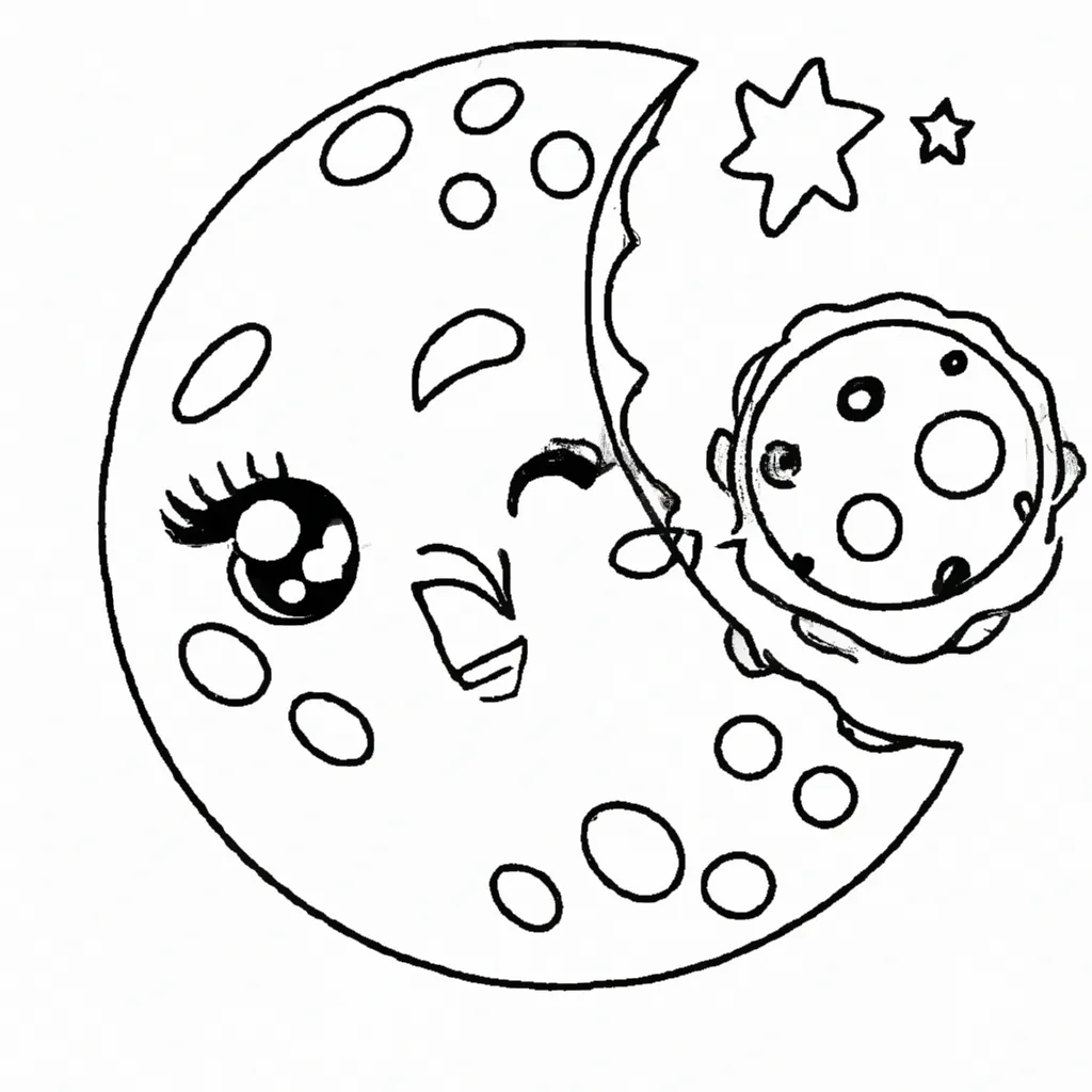 desenhos lua kawaii imprimir colorir 2
