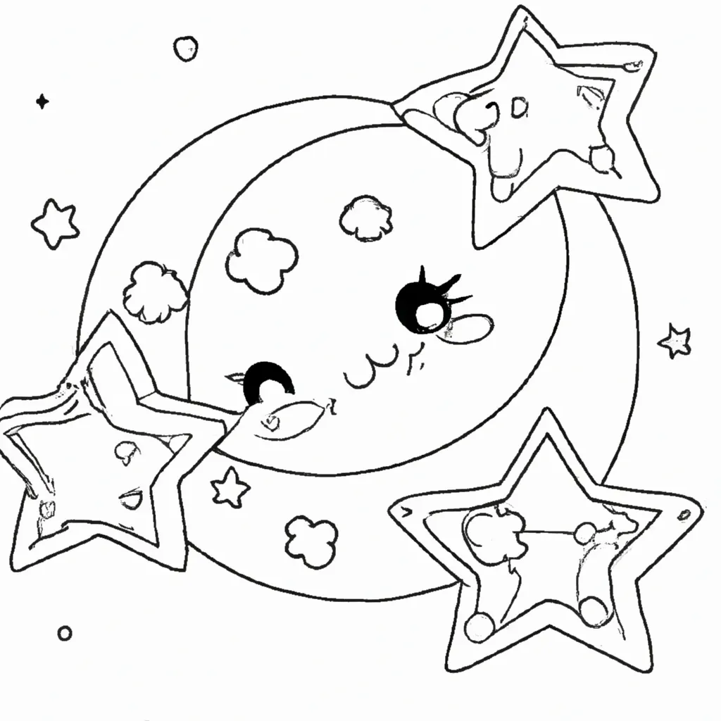 desenhos lua kawaii imprimir colorir 5