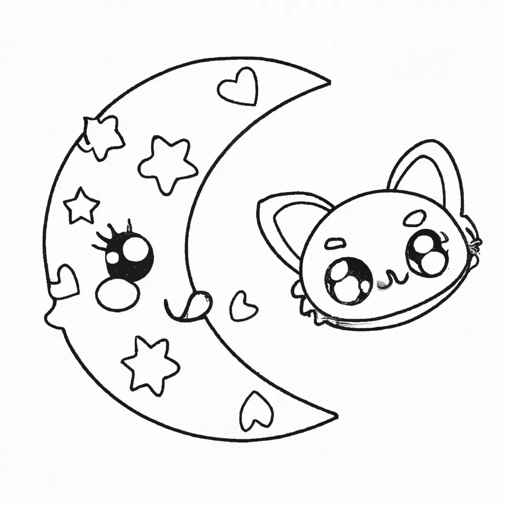 desenhos lua kawaii imprimir colorir 6