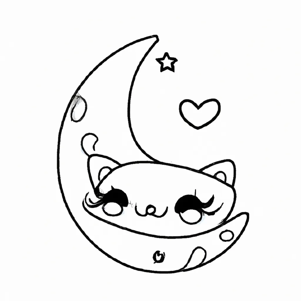 desenhos lua kawaii imprimir colorir 7