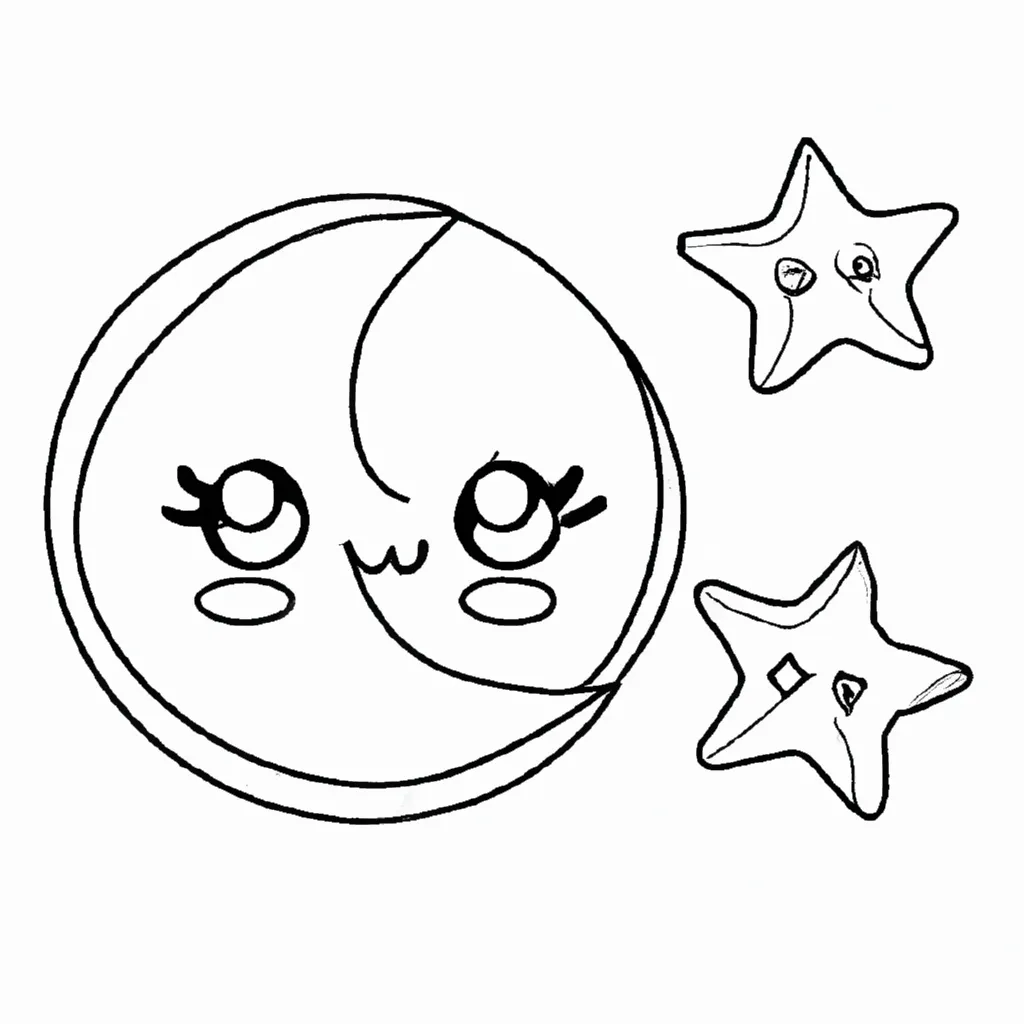 desenhos lua kawaii imprimir colorir 8