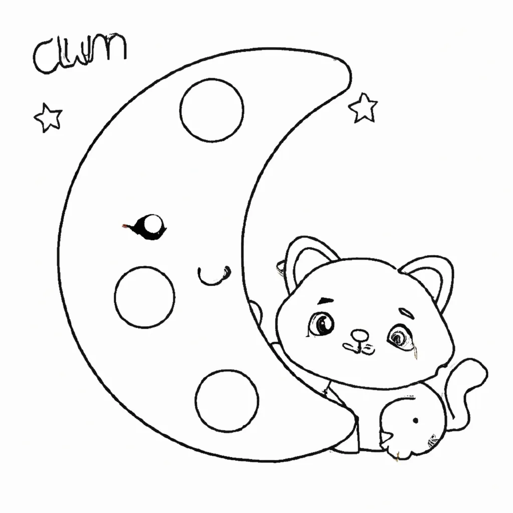 desenhos lua kawaii imprimir colorir 11