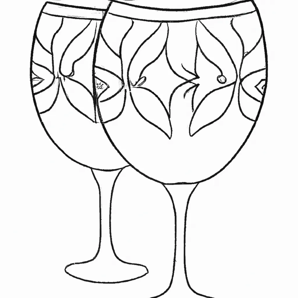 desenhos copo vinho imprimir colorir