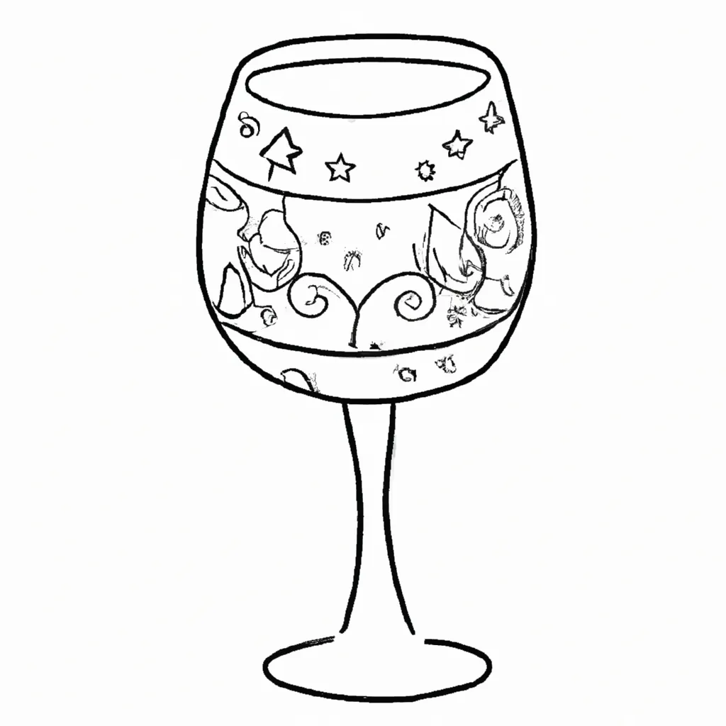 desenhos copo vinho imprimir colorir 1