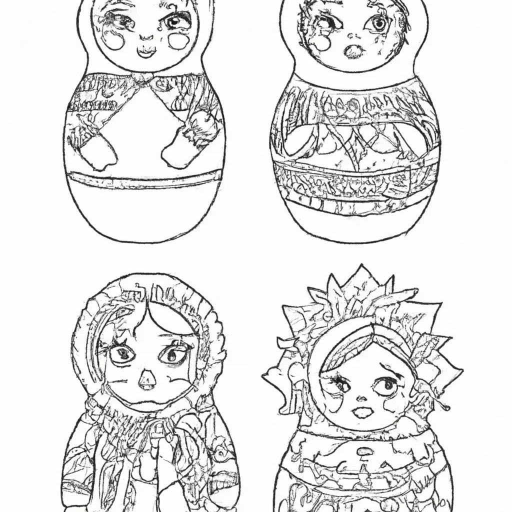 desenhos matrioshka imprimir colorir 4 desenhos matrioshka imprimir colorir 4
