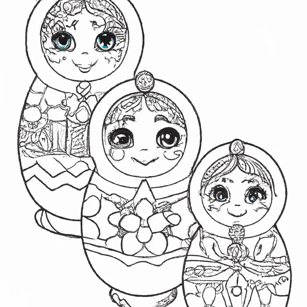 desenhos matrioshka imprimir colorir 11