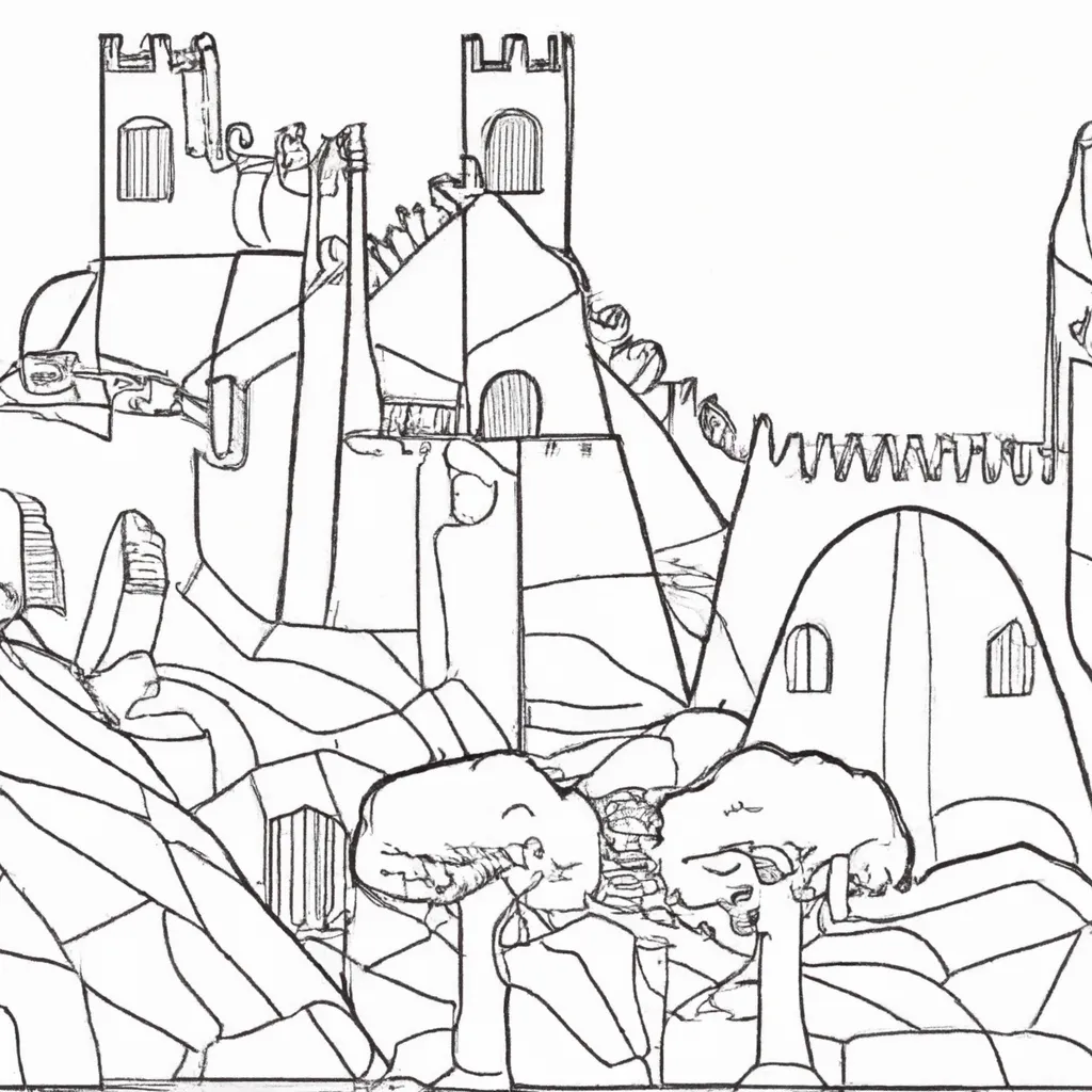 desenhos castelo mouros imprimir colorir 3