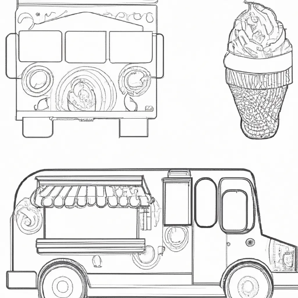 desenhos food truck sorvete imprimir colorir