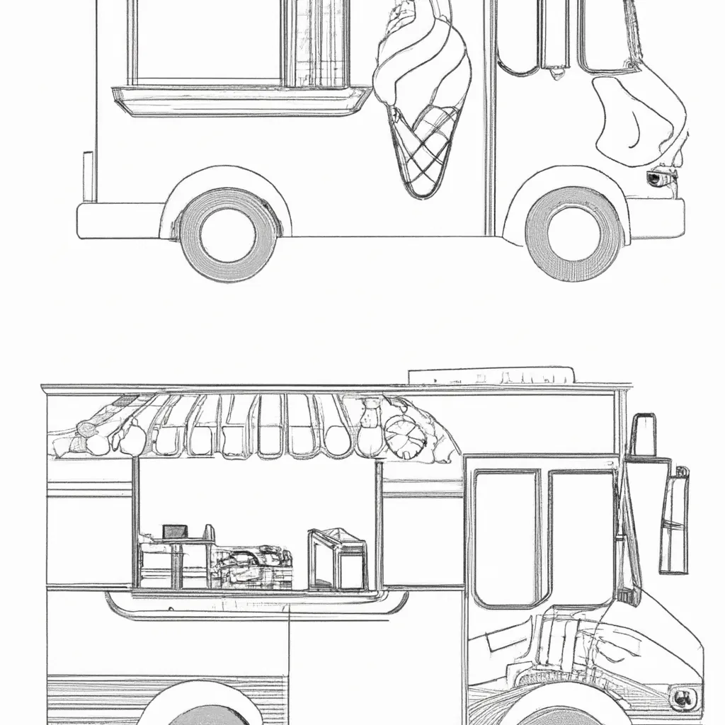 desenhos food truck sorvete imprimir colorir 1