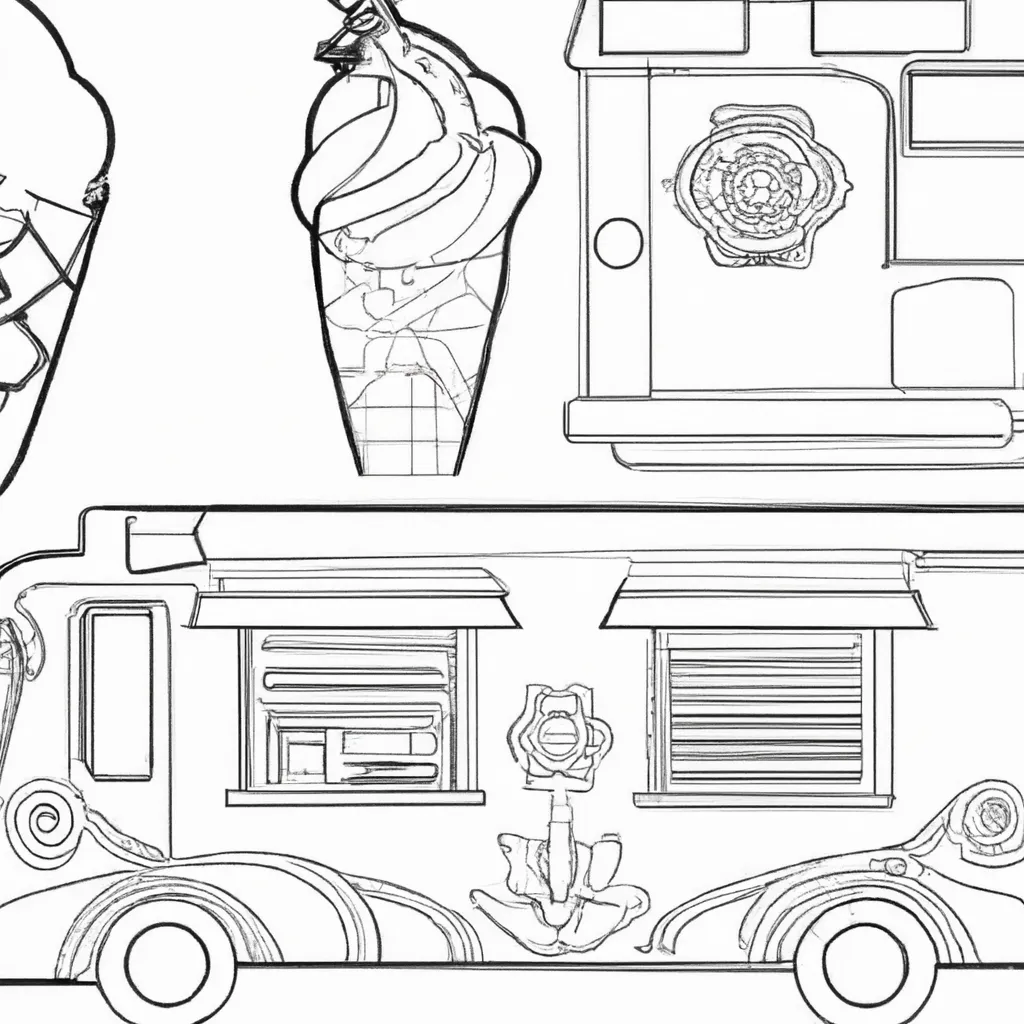desenhos food truck sorvete imprimir colorir 2