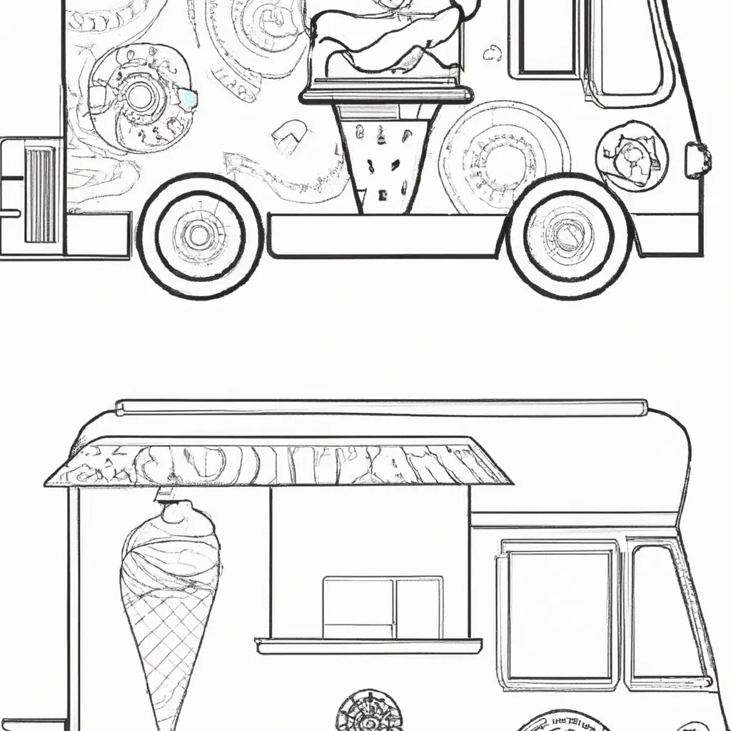 desenhos food truck sorvete imprimir colorir 3