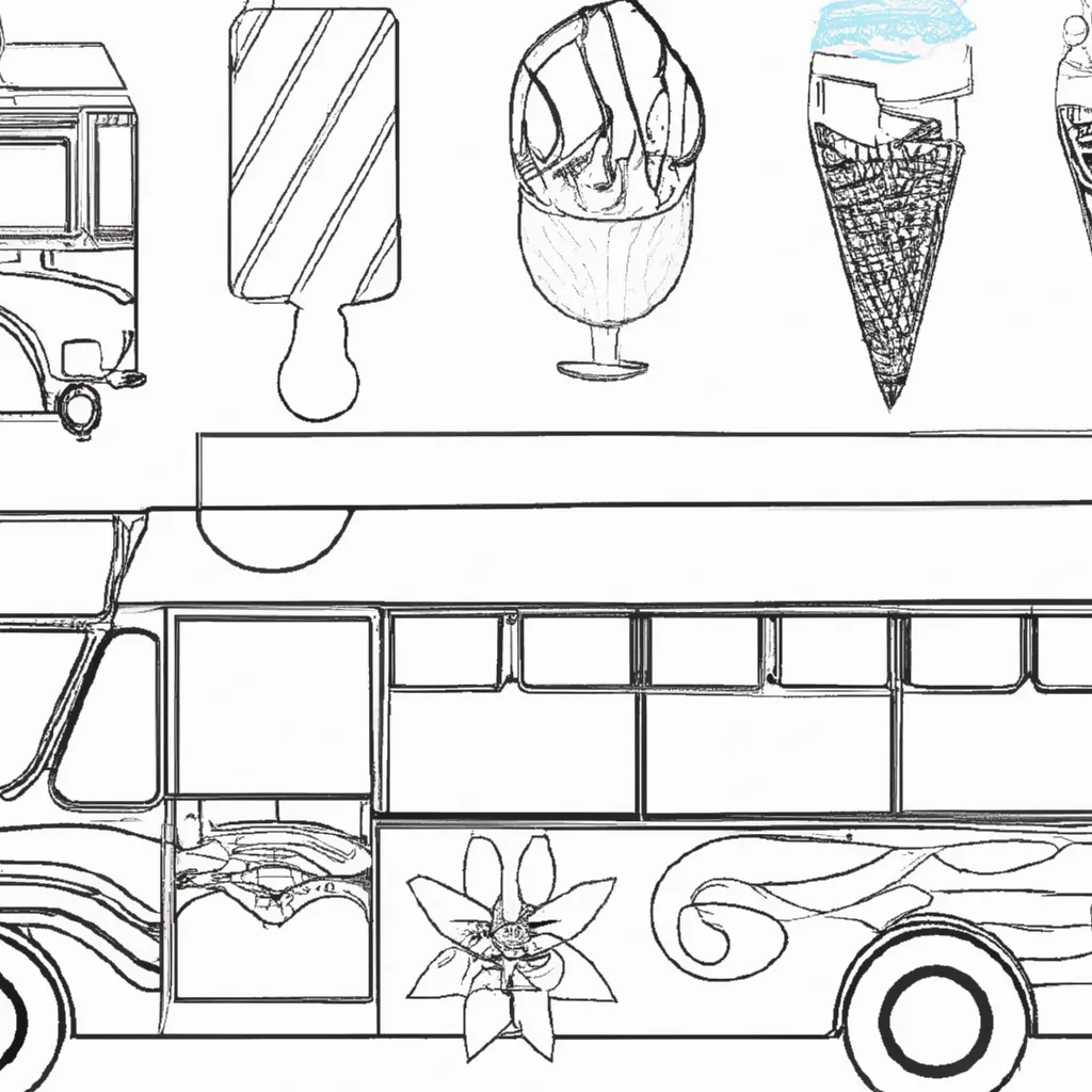 desenhos food truck sorvete imprimir colorir 4