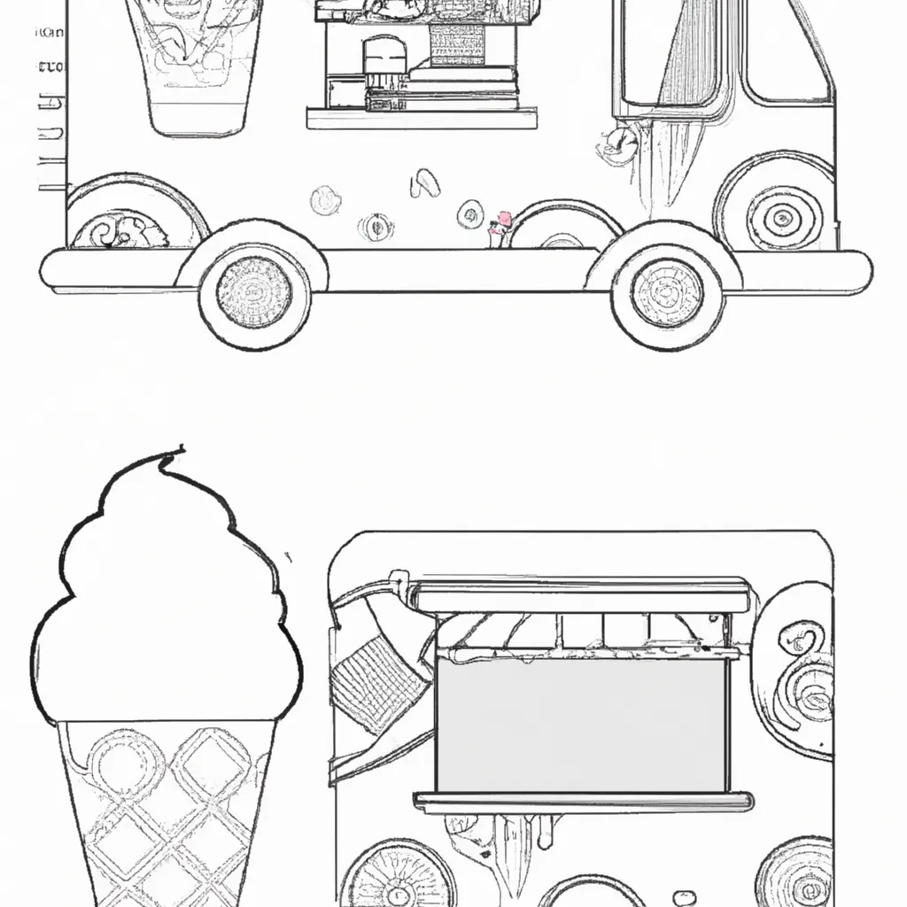 desenhos food truck sorvete imprimir colorir 5