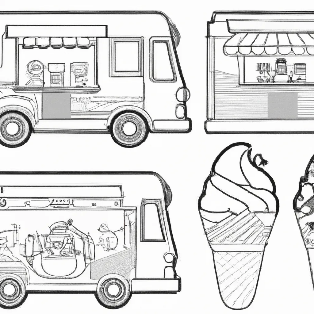 desenhos food truck sorvete imprimir colorir 6