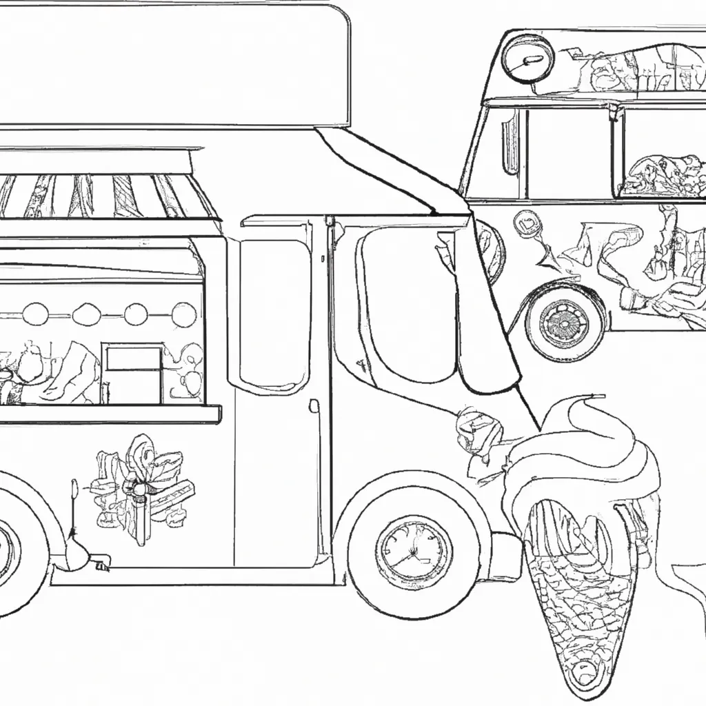 desenhos food truck sorvete imprimir colorir 7