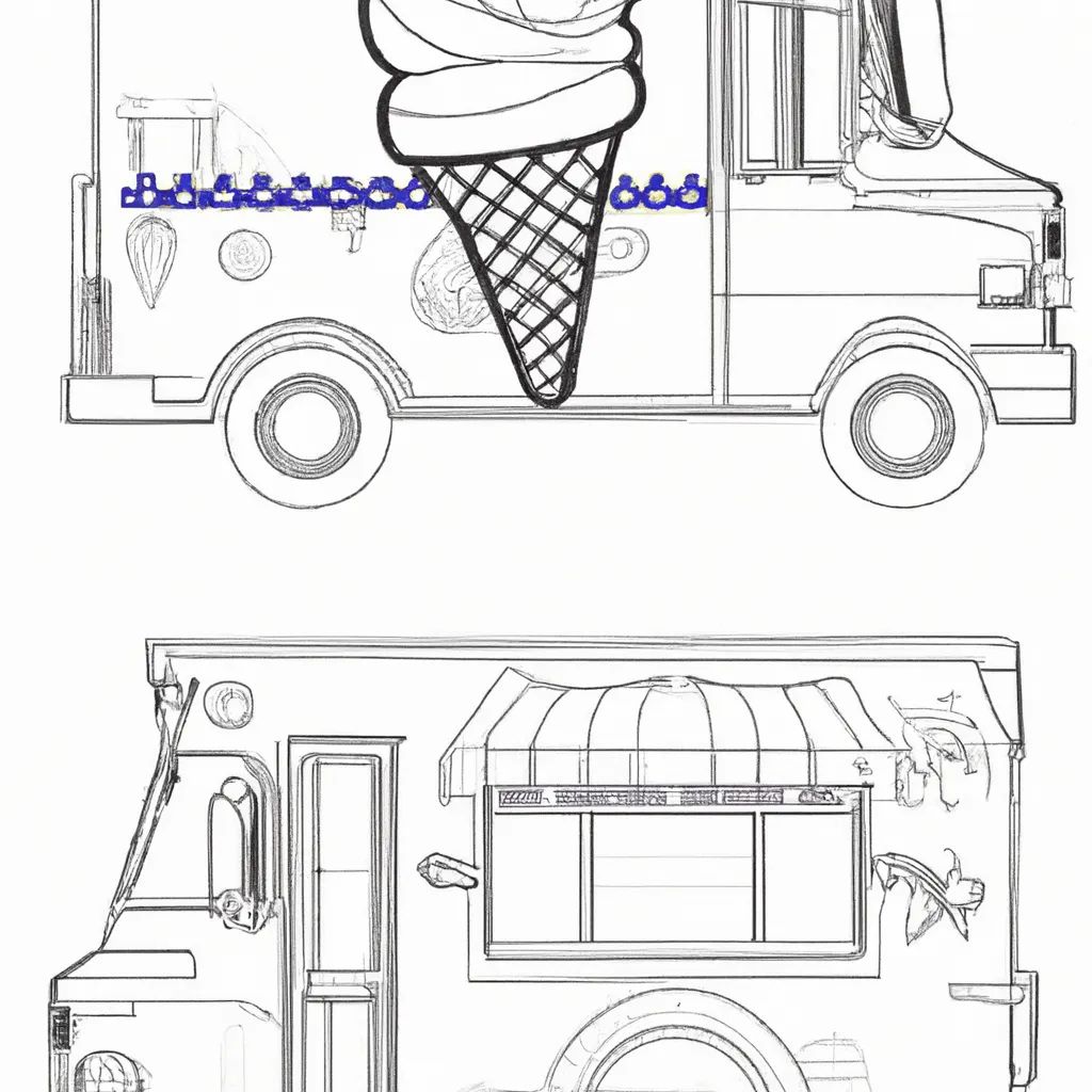 desenhos food truck sorvete imprimir colorir 8
