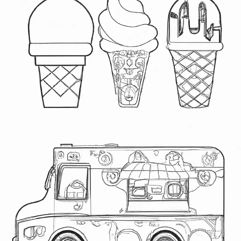 desenhos food truck sorvete imprimir colorir 10