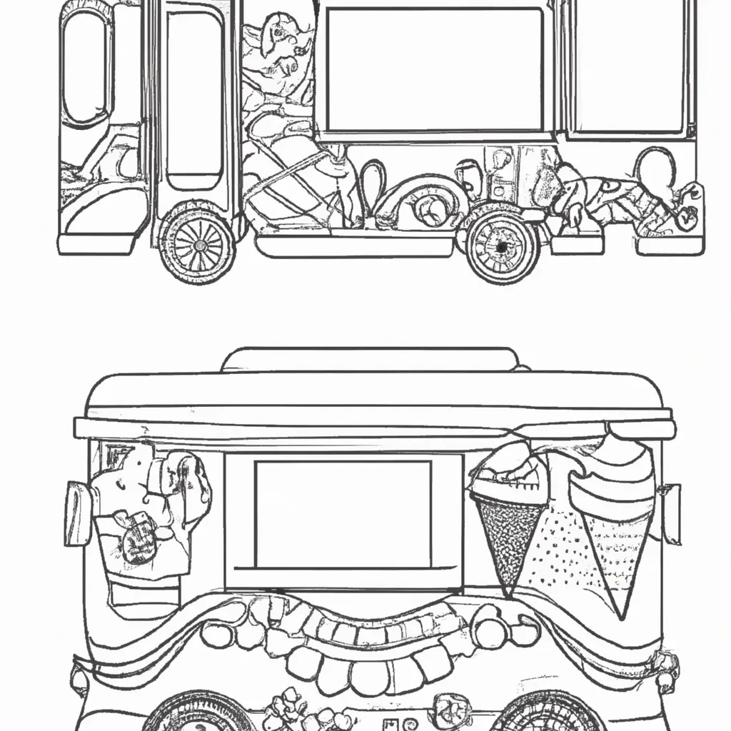 desenhos food truck sorvete imprimir colorir 12