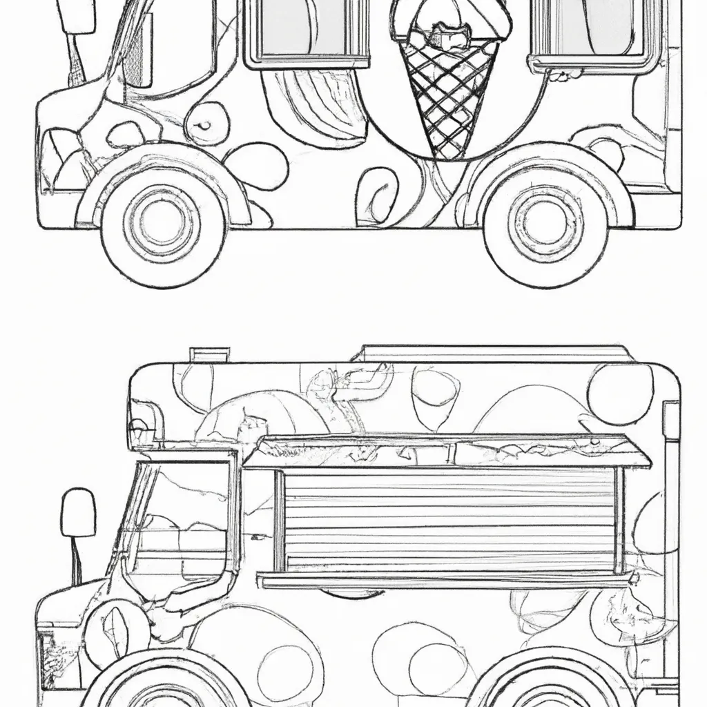 desenhos food truck sorvete imprimir colorir 14