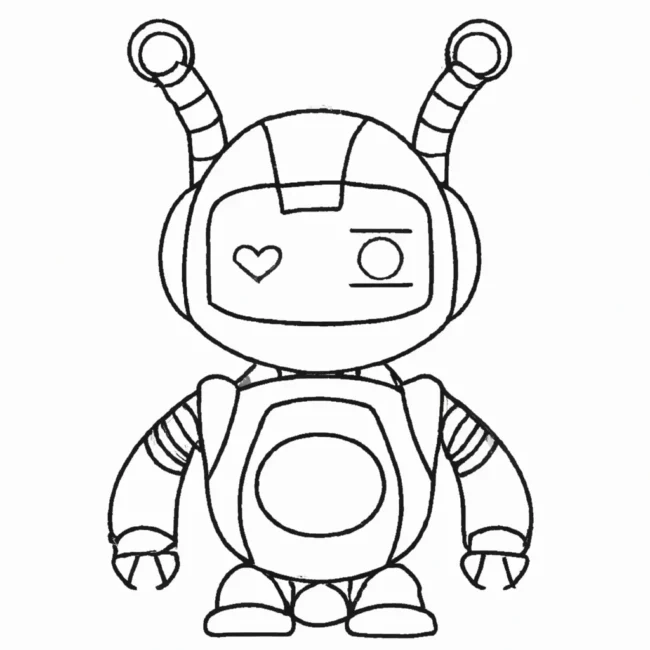 desenhos robo kawaii imprimir colorir 12