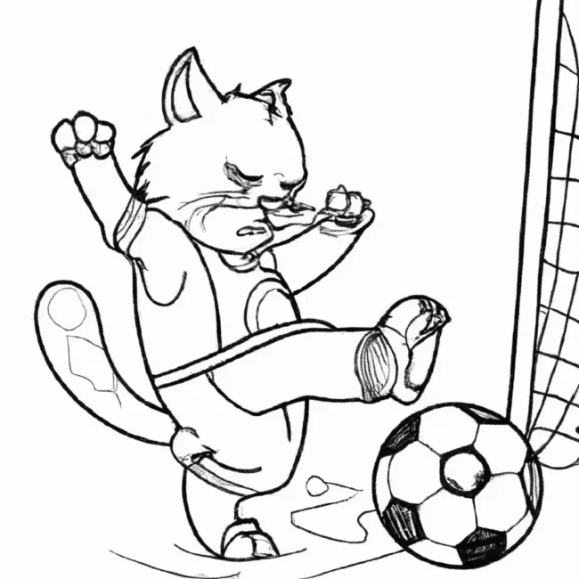 desenhos gato jogando futebol imprimir colorir 2