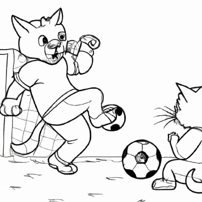 desenhos gato jogando futebol imprimir colorir 5