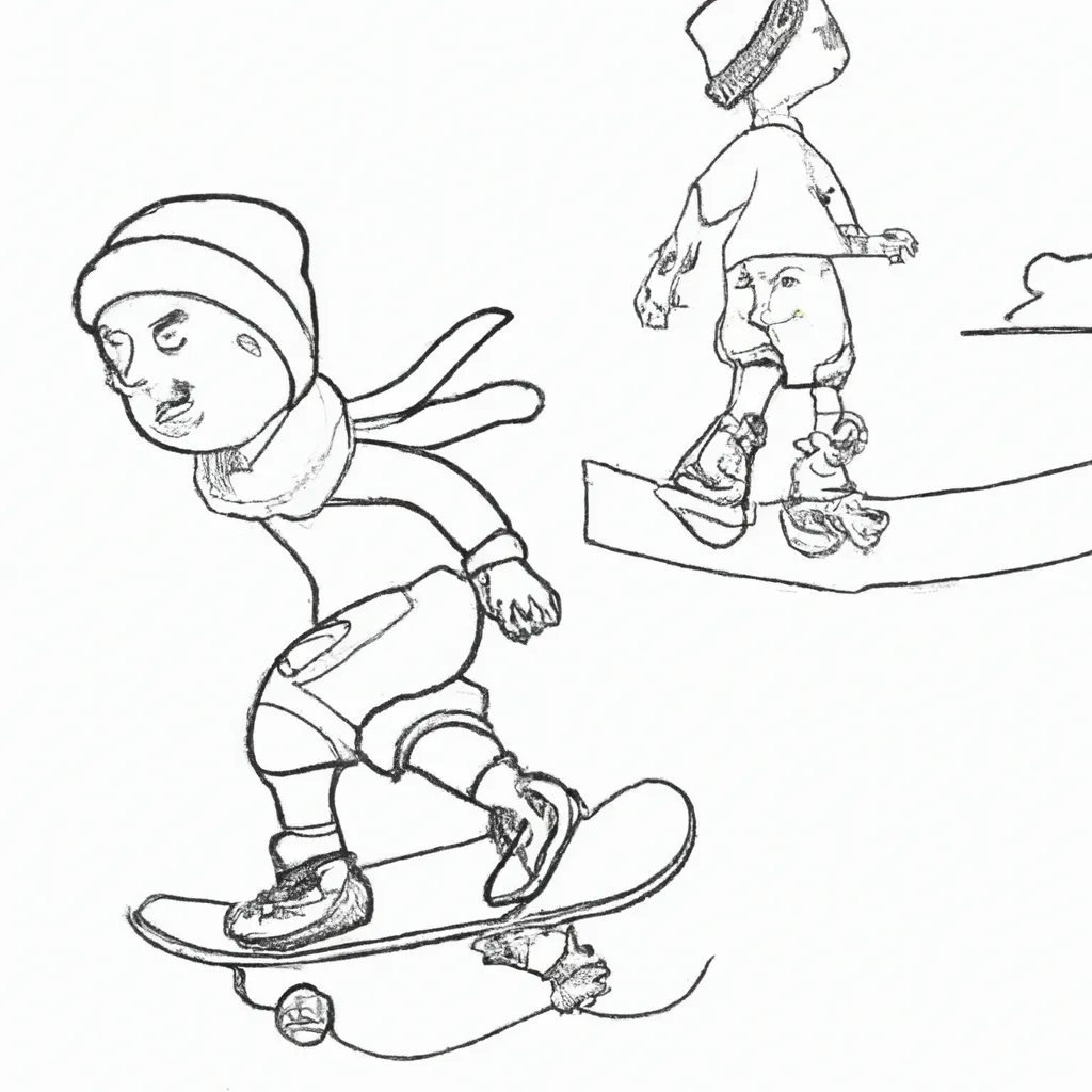 desenhos criancas andando skate imprimir colorir 2