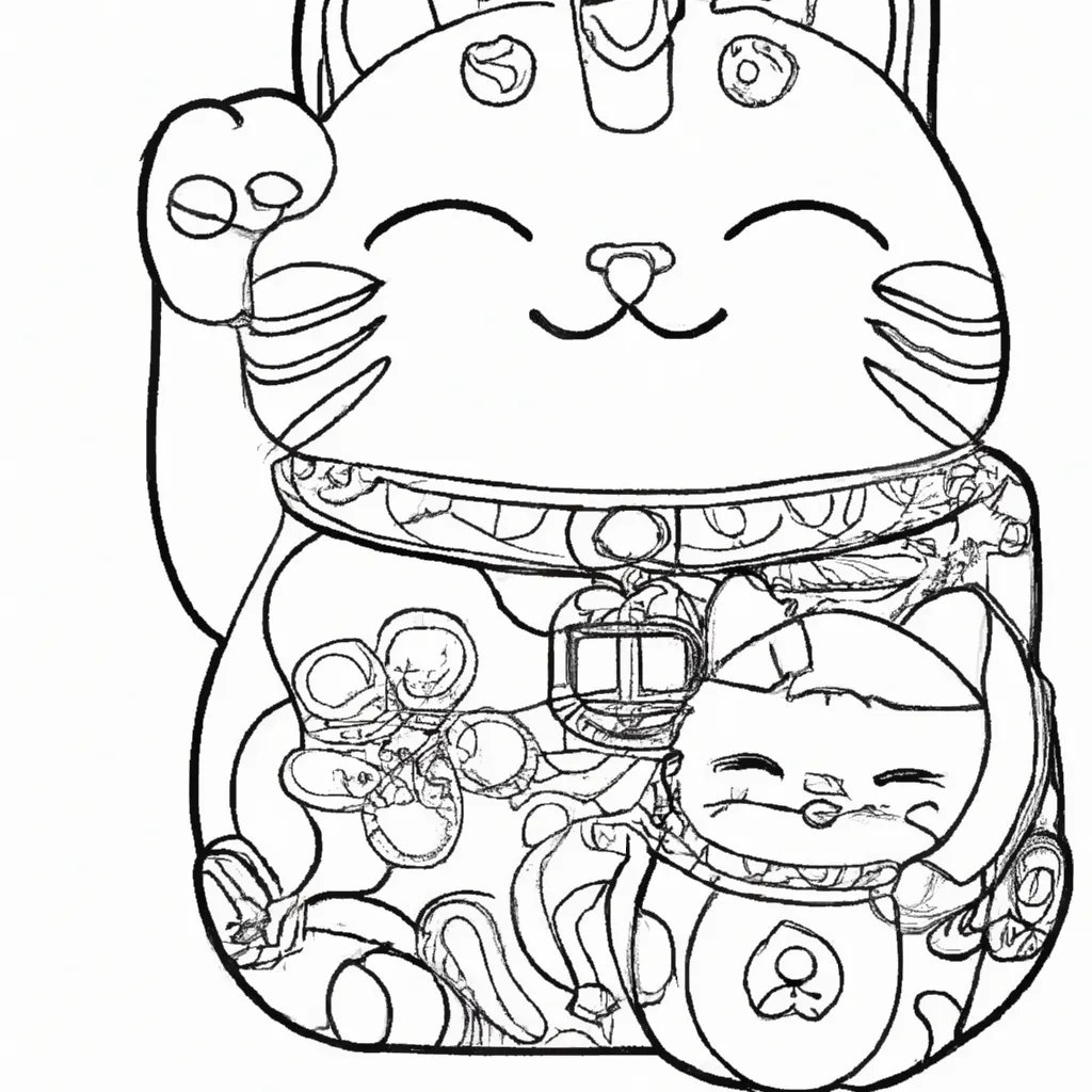 desenhos maneki neko imprimir colorir