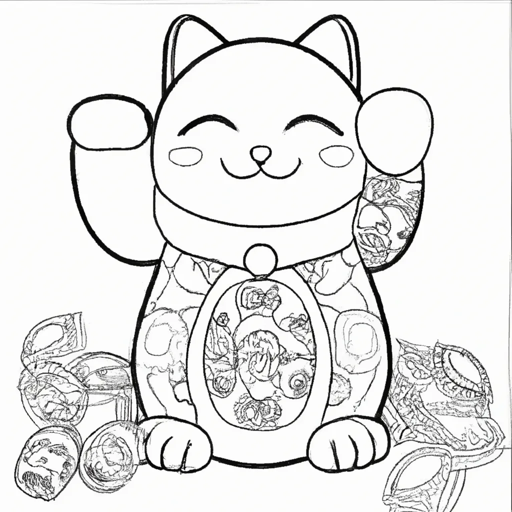 desenhos maneki neko imprimir colorir 3