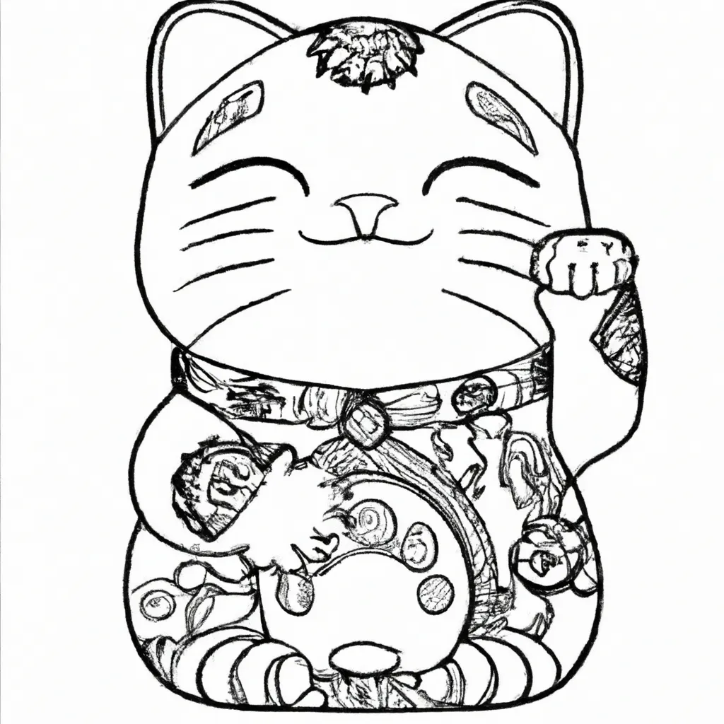 desenhos maneki neko imprimir colorir 4