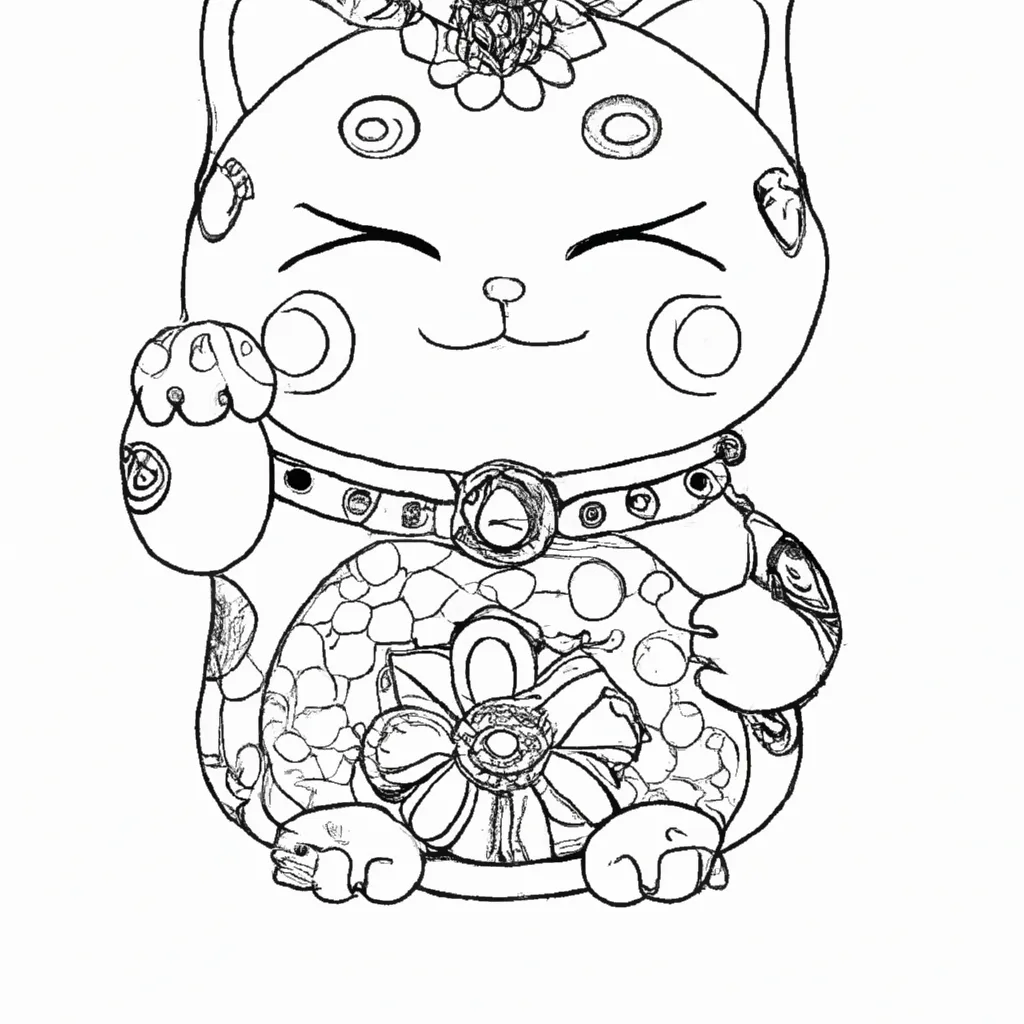 desenhos maneki neko imprimir colorir 5