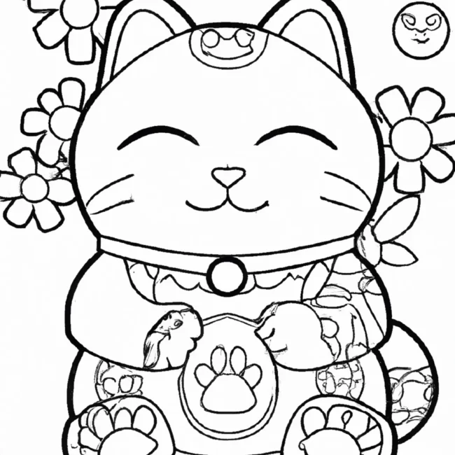 desenhos maneki neko imprimir colorir 6
