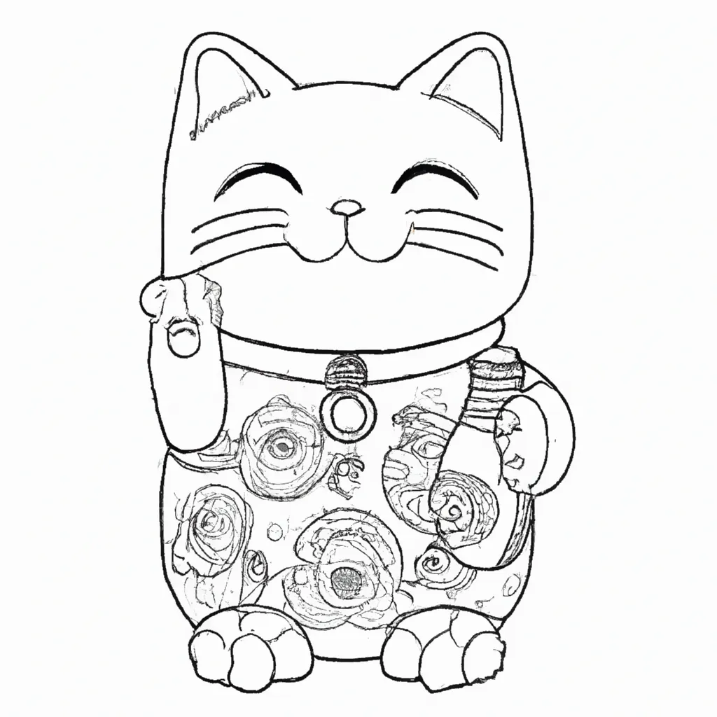 desenhos maneki neko imprimir colorir 7