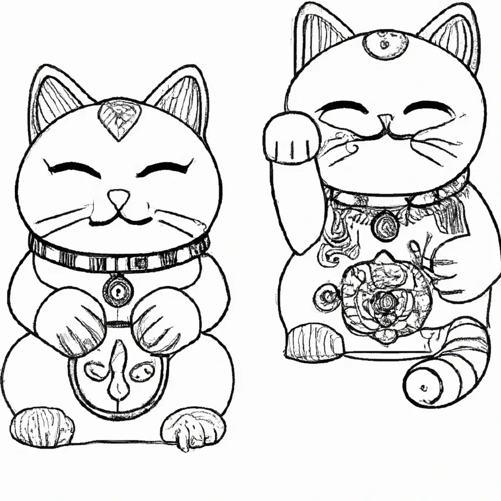 desenhos maneki neko imprimir colorir 9