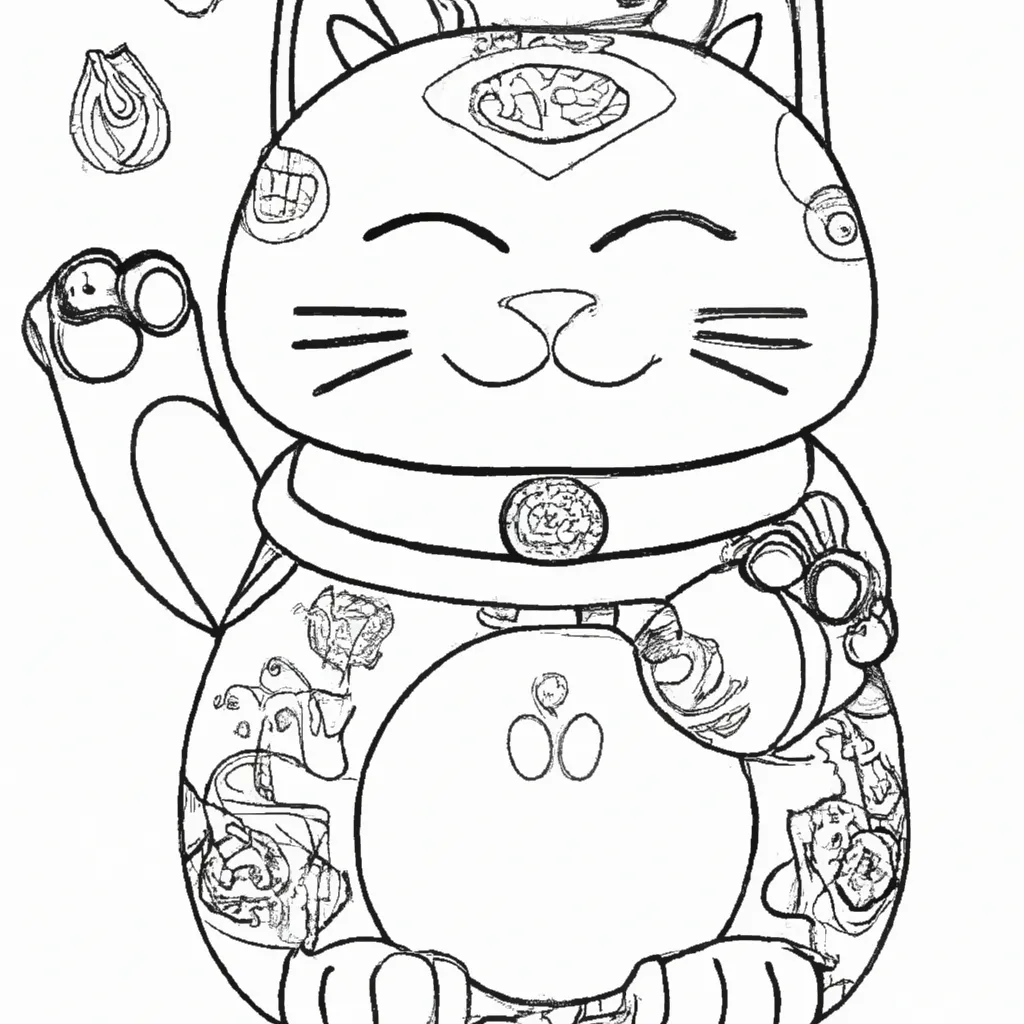 desenhos maneki neko imprimir colorir 14