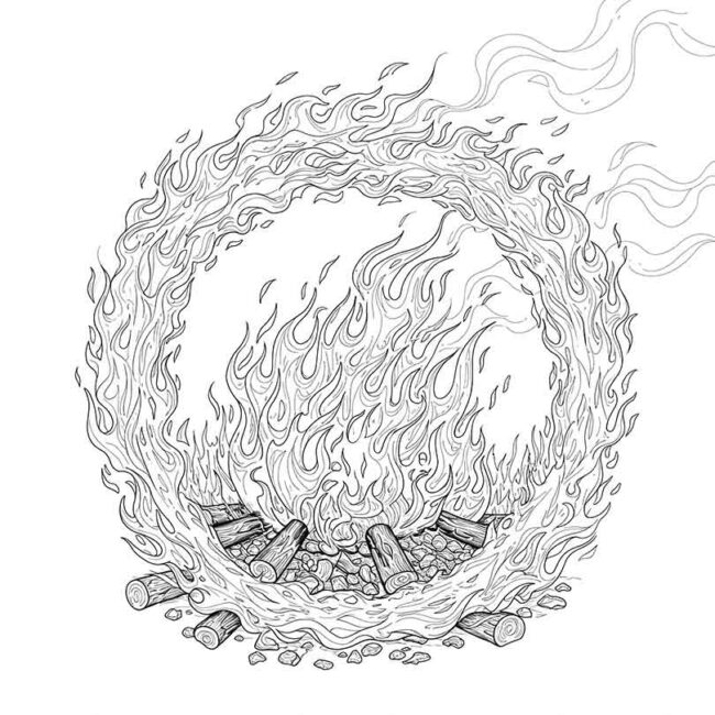 desenhos de circulo de fogo para colorir e pintar 4