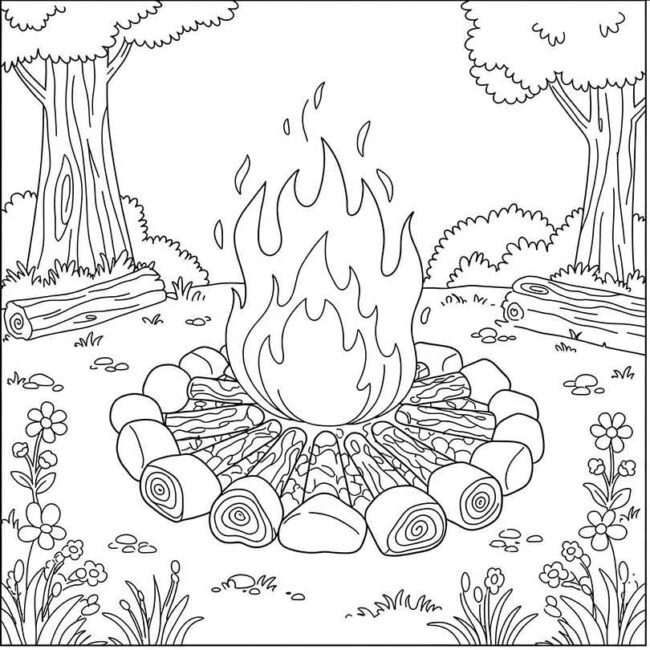desenhos de circulo de fogo para colorir e pintar 1