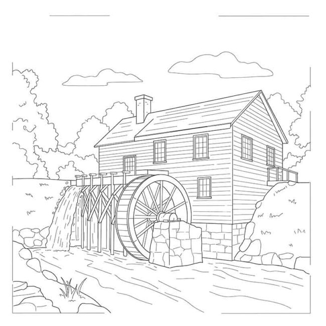 desenho de engenho colonial para colorir 2