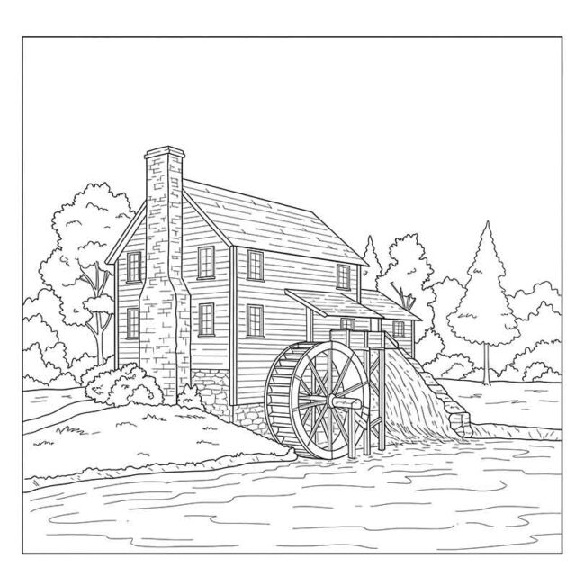 desenho de engenho colonial para colorir 3