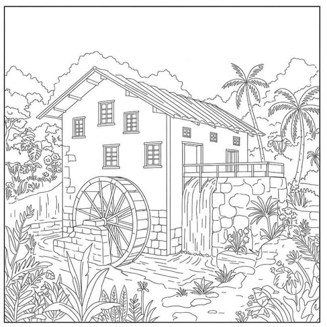 desenho de engenho colonial para colorir 1