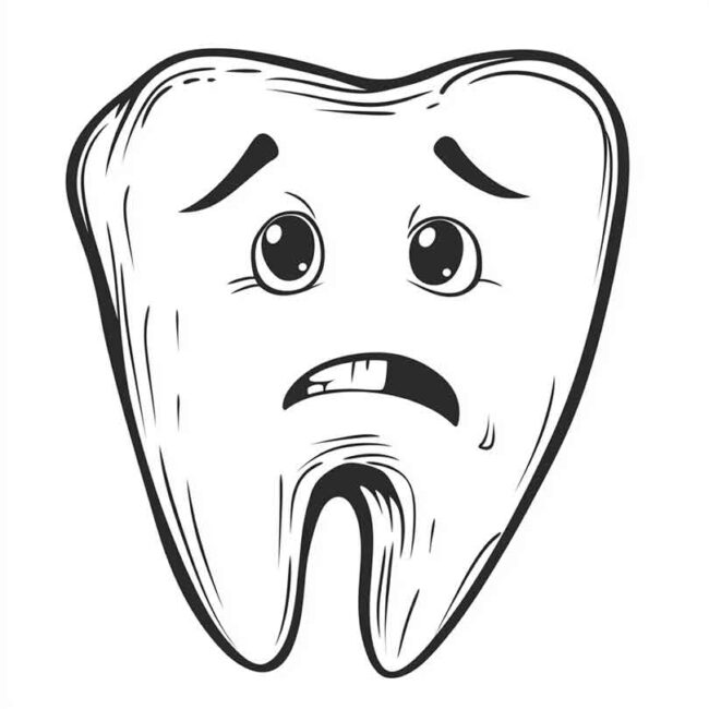 dentes tristes para colorir 8
