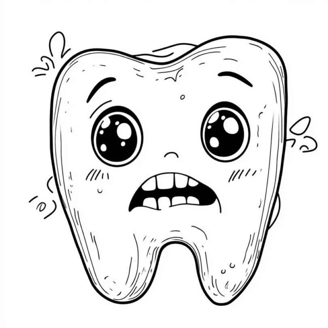 dentes tristes para colorir 7