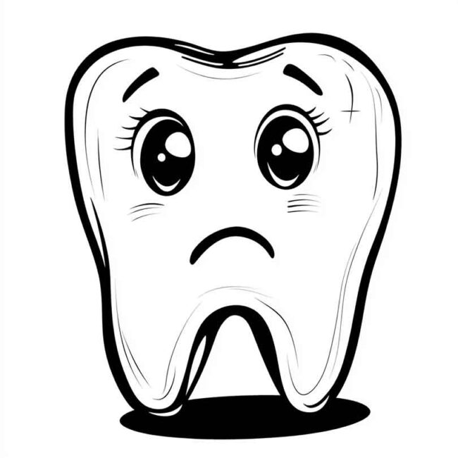 dentes tristes para colorir 10