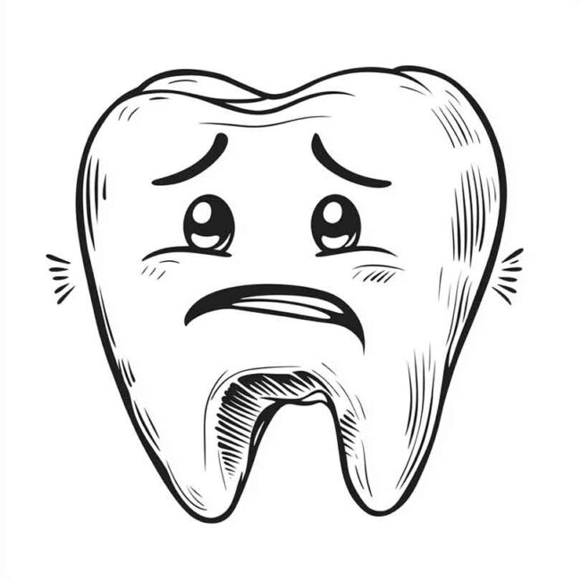 dentes tristes para colorir 3