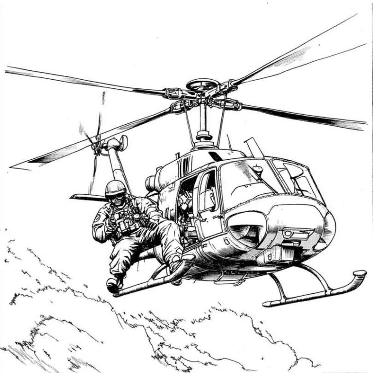 Desenhos GRÁTIS de Helicóptero de Guerra para Imprimir e Colorir/Pintar