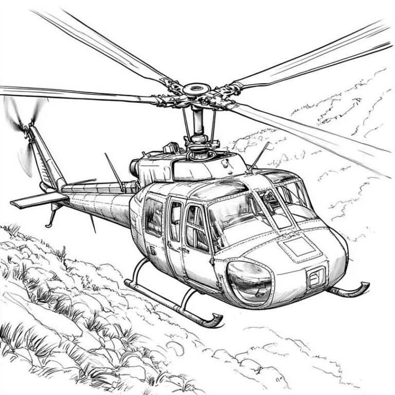 Desenhos GRÁTIS de Helicóptero de Guerra para Imprimir e Colorir/Pintar